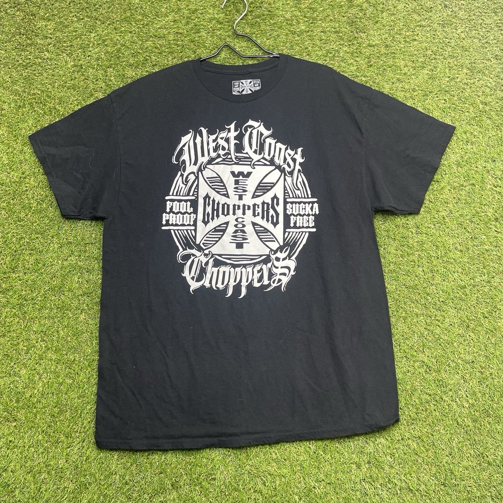 Vintage West Coast Choppers Shirt Mens XL Short Sleeve y2k Cross Grunge Punk